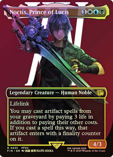 IMPORTABLE DUBAI-Noctis, Prince of Lucis (#401) (Borderless) FINAL FANTASY - Variants Magic: The Gathering English Foil