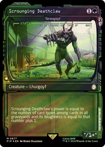 IMPORTABLE DUBAI-Tarmogoyf (Scrounging Deathclaw) (Showcase) (Surge Foil) Fallout Commander - Alternate Foil Variants Magic: The Gathering English Foil