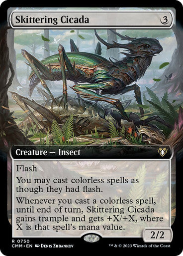 PROXY DUBAI-Skittering Cicada (Extended Art) Commander Masters - Variants Magic: The Gathering English Non-foil
