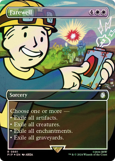 IMPORTABLE DUBAI-Farewell (Borderless) (Surge Foil) Fallout Commander - Alternate Foil Variants Magic: The Gathering English Foil