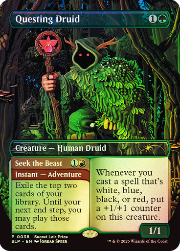 IMPORTABLE DUBAI-Questing Druid // Seek the Beast (Secret Lair Prize) (Extended Art) Promo: General Magic: The Gathering English Foil