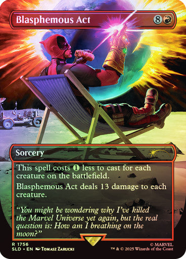 IMPORTABLE DUBAI-Blasphemous Act (Marvel) (Secret Lair) (#1756) (Borderless) Secret Lair Magic: The Gathering English Foil