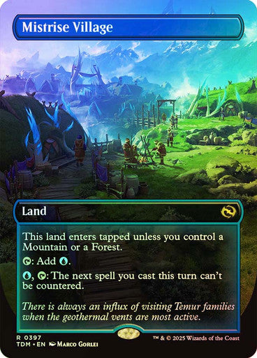 IMPORTABLE DUBAI-Mistrise Village (Borderless) Tarkir: Dragonstorm - Variants Magic: The Gathering English Foil