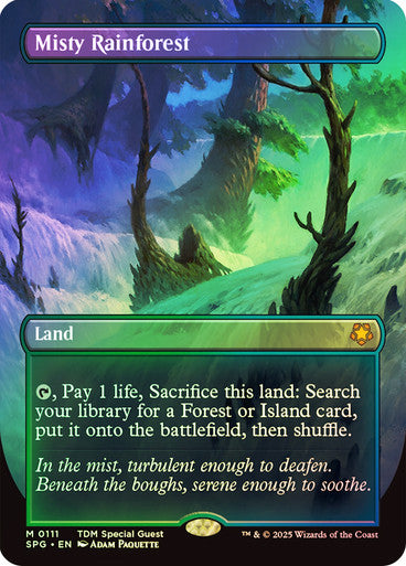 IMPORTABLE DUBAI-Misty Rainforest (Borderless) Special Guests Magic: The Gathering English Foil