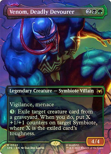 IMPORTABLE DUBAI-Venom, Deadly Devourer (Borderless) Marvel's Spider-Man Eternal - Variants Magic: The Gathering English Foil