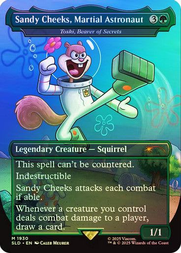 IMPORTABLE DUBAI-Toski, Bearer of Secrets (Sandy Cheeks, Martial Astronaut) (SpongeBob) (Secret Lair) (Borderless) Secret Lair Magic: The Gathering English Foil