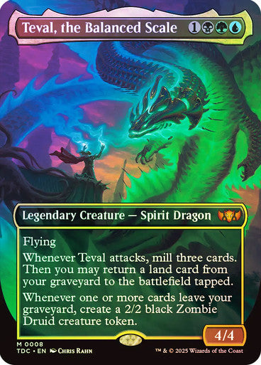 IMPORTABLE DUBAI-Teval, the Balanced Scale (Borderless) Tarkir: Dragonstorm Commander - Variants Magic: The Gathering English Foil
