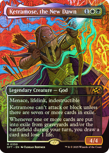 IMPORTABLE DUBAI-Ketramose, the New Dawn (Borderless) Aetherdrift - Variants Magic: The Gathering English Foil