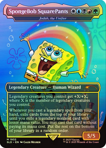 IMPORTABLE DUBAI-Jodah, the Unifier (SpongeBob SquarePants) (SpongeBob) (Secret Lair) (Borderless) Secret Lair Magic: The Gathering English Foil