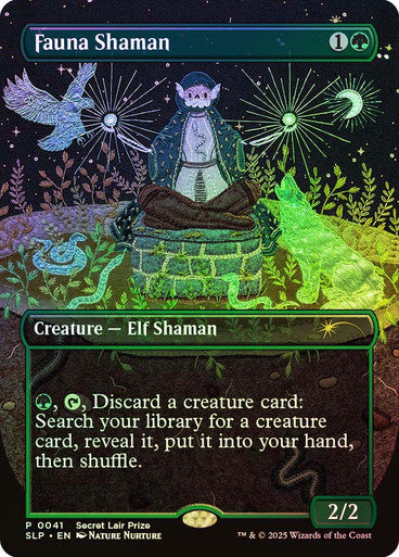 IMPORTABLE DUBAI-Fauna Shaman (Secret Lair Prize) (#041) (Borderless) Secret Lair Magic: The Gathering English Foil