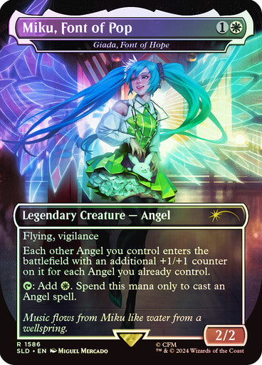 IMPORTABLE DUBAI-Giada, Font of Hope (Miku, Font of Pop) (Hatsune Miku) (Secret Lair) (Borderless) Secret Lair Magic: The Gathering English Foil