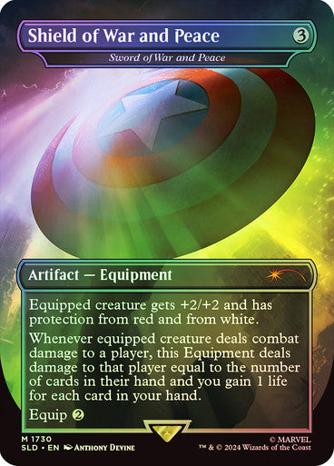 IMPORTABLE DUBAI-Sword of War and Peace (Shield of War and Peace) (Marvel) (Secret Lair) (Borderless) Secret Lair Magic: The Gathering English Foil