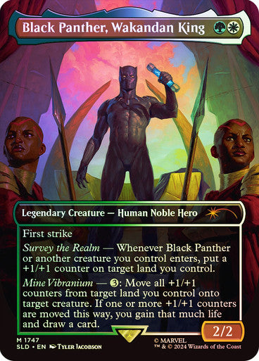 IMPORTABLE DUBAI-Black Panther, Wakandan King (Marvel) (Secret Lair) (Borderless) Secret Lair Magic: The Gathering English Foil