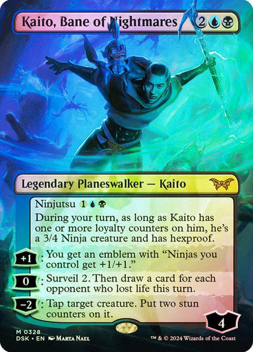 IMPORTABLE DUBAI-Kaito, Bane of Nightmares (#328) (Borderless) Duskmourn: House of Horror - Variants Magic: The Gathering English Foil