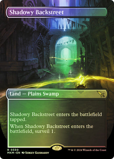 IMPORTABLE DUBAI-Shadowy Backstreet (Borderless) Murders at Karlov Manor - Variants Magic: The Gathering English Foil