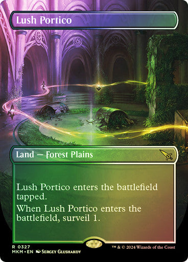 IMPORTABLE DUBAI-Lush Portico (Borderless) Murders at Karlov Manor - Variants Magic: The Gathering English Foil