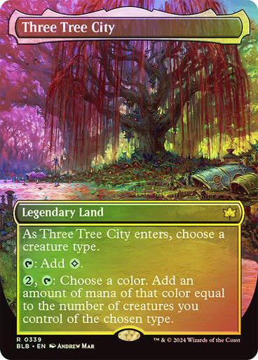 IMPORTABLE DUBAI-Three Tree City (#339) (Borderless) Bloomburrow - Variants Magic: The Gathering English Foil