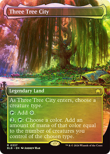 IMPORTABLE DUBAI-Three Tree City (#337) (Borderless) Bloomburrow - Variants Magic: The Gathering English Foil