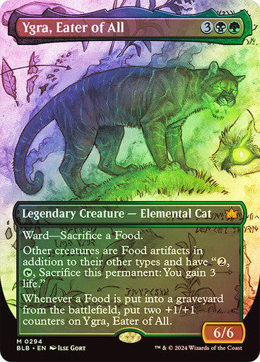 IMPORTABLE DUBAI-Ygra, Eater of All (Borderless) Bloomburrow - Variants Magic: The Gathering English Foil