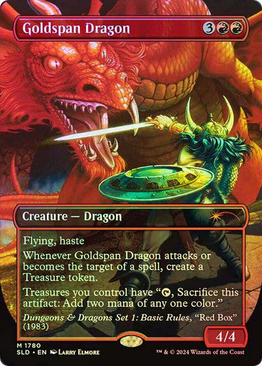IMPORTABLE DUBAI-Goldspan Dragon (Dungeons & Dragons) (Secret Lair) (Borderless) Secret Lair Magic: The Gathering English Foil
