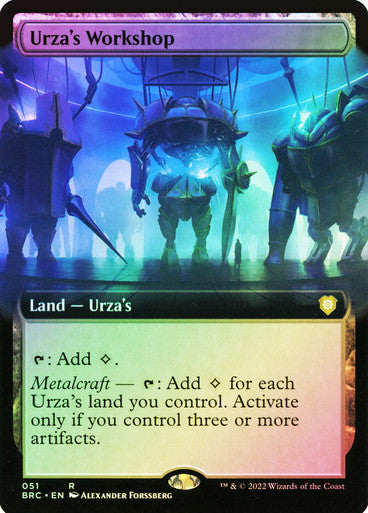 IMPORTABLE DUBAI-Urza's Workshop (Extended Art) The Brothers' War Commander - Variants Magic: The Gathering English Foil