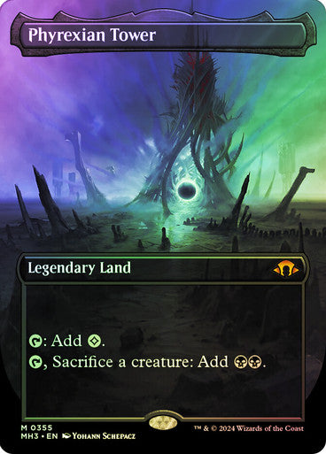 IMPORTABLE DUBAI-Phyrexian Tower (Borderless) Modern Horizons 3 - Variants Magic: The Gathering English Foil