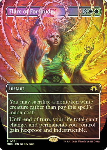 IMPORTABLE DUBAI-Flare of Fortitude (Borderless) Modern Horizons 3 - Variants Magic: The Gathering English Foil