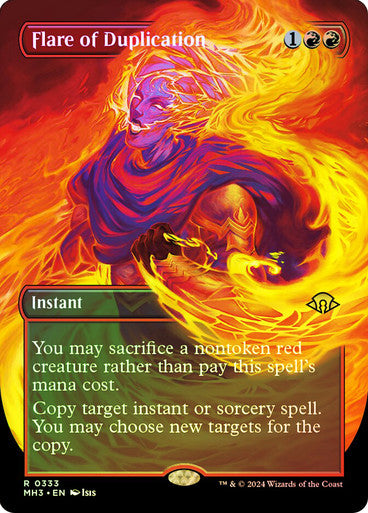 IMPORTABLE DUBAI-Flare of Duplication (Borderless) Modern Horizons 3 - Variants Magic: The Gathering English Foil