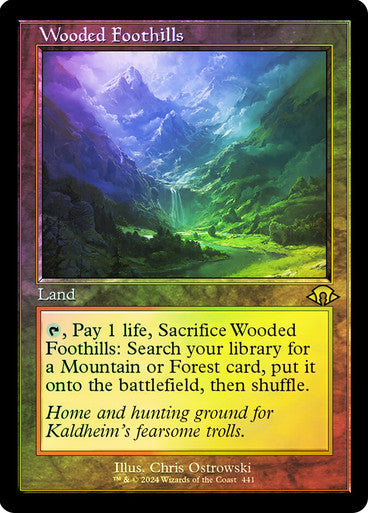 IMPORTABLE DUBAI-Wooded Foothills (Retro Frame) Modern Horizons 3 - Retro Frame Magic: The Gathering English Foil