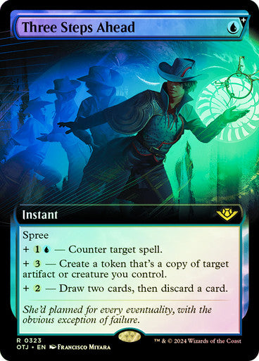 IMPORTABLE DUBAI-Three Steps Ahead (Extended Art) Outlaws of Thunder Junction - Variants Magic: The Gathering English Foil