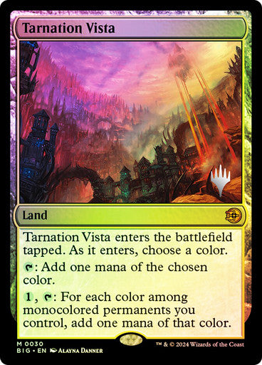 IMPORTABLE DUBAI-Tarnation Vista (Promo Pack) (The Big Score) Promo: Planeswalker Stamped Magic: The Gathering English Foil