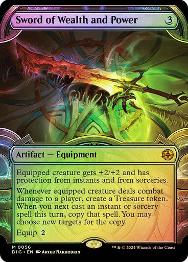 IMPORTABLE DUBAI-Sword of Wealth and Power (#056) (Showcase) The Big Score - Variants Magic: The Gathering English Foil