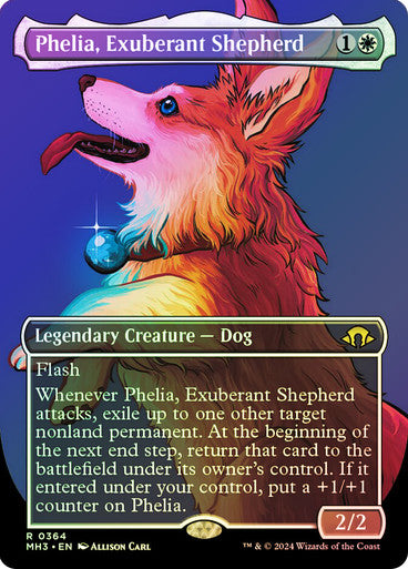 IMPORTABLE DUBAI-Phelia, Exuberant Shepherd (Borderless) Modern Horizons 3 - Variants Magic: The Gathering English Foil