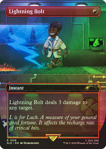 IMPORTABLE DUBAI-Lightning Bolt (Fallout) (Secret Lair) (#1638) (Borderless) Secret Lair Magic: The Gathering English Foil