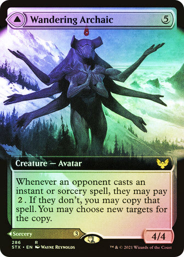 IMPORTABLE DUBAI-Wandering Archaic // Explore the Vastlands (Extended Art) Strixhaven: School of Mages - Variants Magic: The Gathering English Foil