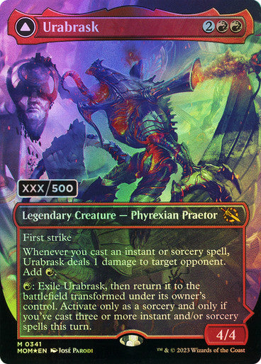 IMPORTABLE DUBAI-Urabrask // The Great Work (Serial Number) (Borderless) March of the Machine - Serialized Magic: The Gathering English Foil