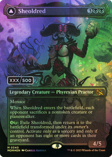 IMPORTABLE DUBAI-Sheoldred // The True Scriptures (Serial Number) (Borderless) March of the Machine - Serialized Magic: The Gathering English Foil