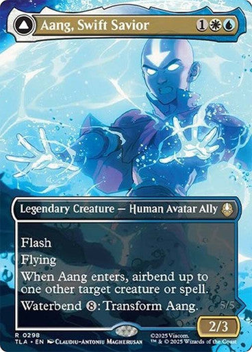 PROXY DUBAI-Aang, Swift Savior // Aang and La, Ocean's Fury (#298) Avatar: The Last Airbender Non-foil Borderless English Magic: The Gathering