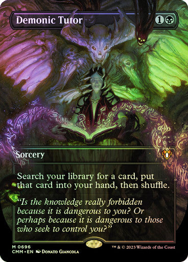 PROXY DUBAI-Demonic Tutor Commander Masters Foil Borderless English Magic: The Gathering