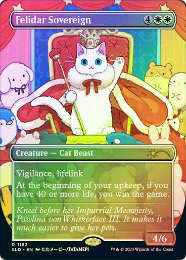 PROXY DUBAI-Felidar Sovereign (Secret Lair) (#1182) (Borderless) Secret Lair Magic: The Gathering English Foil