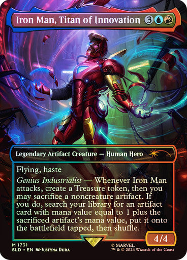 IMPORTABLE DUBAI-Iron Man, Titan of Innovation (Marvel) (Secret Lair) (Borderless) Secret Lair Magic: The Gathering English Foil