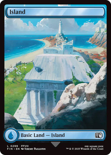 ORIGINAL- X 3 Island (#299) (Full Art) FINAL FANTASY Magic: The Gathering English Non-foil