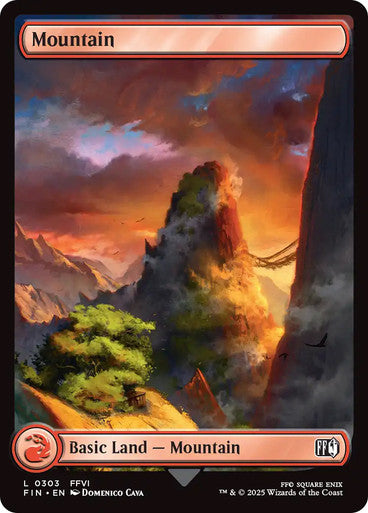 ORIGINAL- X 3 Mountain (#303) (Full Art) FINAL FANTASY Magic: The Gathering English Non-foil