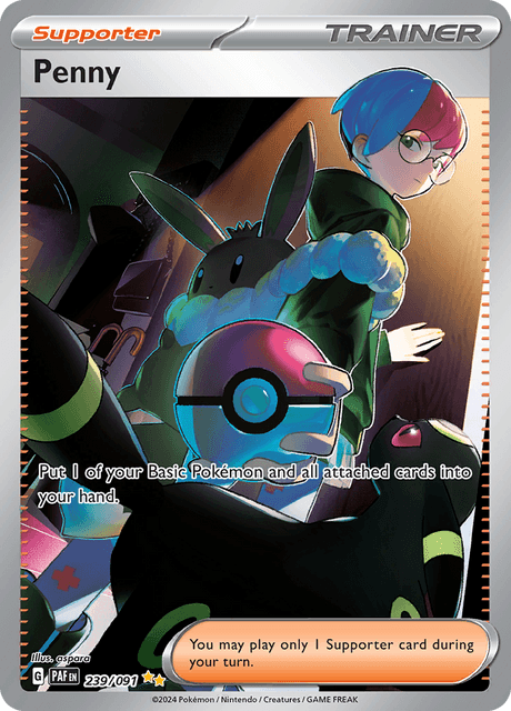 Penny – 239/91 (Paldean Fates, Special Illustration Rare, Full Art Holo)